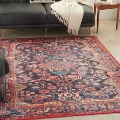 Kirklands Home Area Rugs|Fulton Red Botanical Area Rug, 5x7