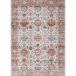Kirklands Home Area Rugs|Fulton Red Floral Medallion Area Rug, 7x10