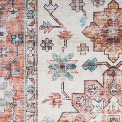 Kirklands Home Area Rugs|Fulton Red Floral Medallion Area Rug, 7x10