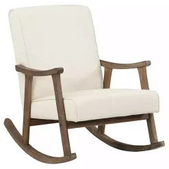 Kirklands Home Accent Chairs|Gainsborough Upholstered Rocking Chair Ivory