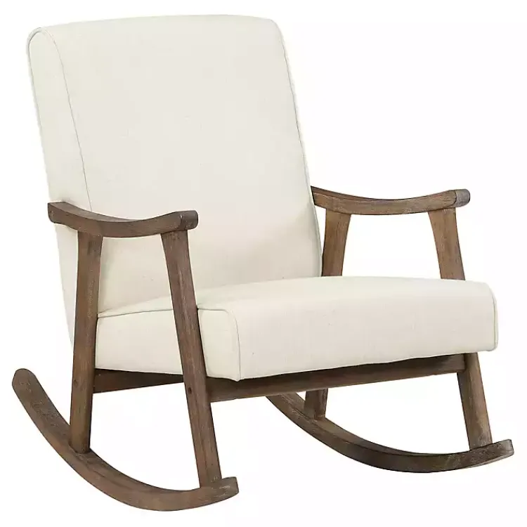 Kirklands Home Accent Chairs|Gainsborough Upholstered Rocking Chair Ivory