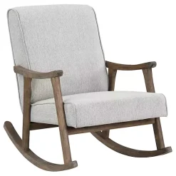 Kirklands Home Accent Chairs|Gainsborough Smoke Upholstered Rocking Chair Gray