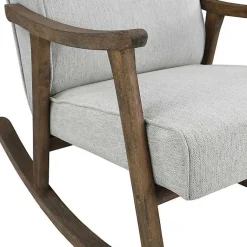 Kirklands Home Accent Chairs|Gainsborough Smoke Upholstered Rocking Chair Gray