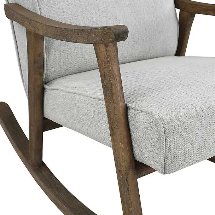 Kirklands Home Accent Chairs|Gainsborough Smoke Upholstered Rocking Chair Gray