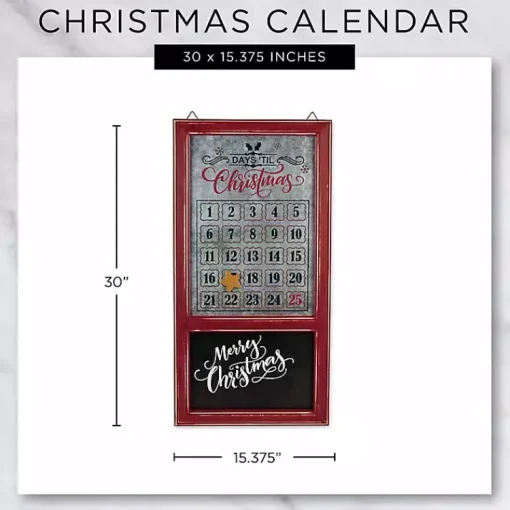 Discount Galvanized Christmas Advent Calendar Plaque Christmas Art & Wall Decor