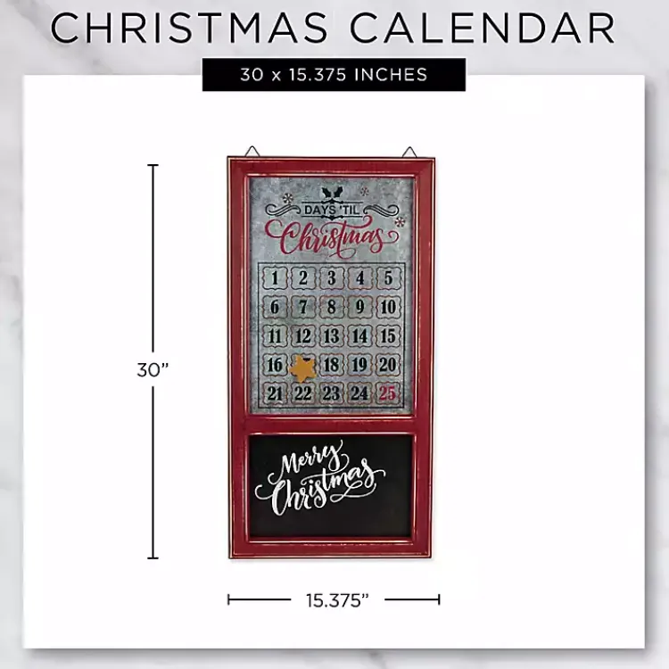 Discount Galvanized Christmas Advent Calendar Plaque Christmas Art & Wall Decor