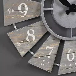 Kirklands Home Clocks|Galvanized Windmill Wall Clock Gray