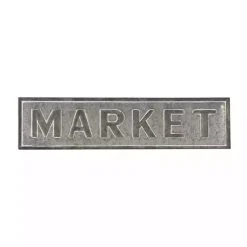 Kirklands Home Wall Quotes & Signs|Galvanized Iron Market Wall Sign Silver