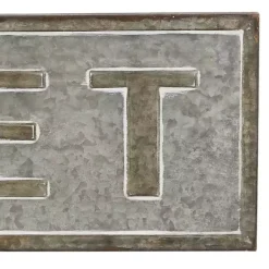 Kirklands Home Wall Quotes & Signs|Galvanized Iron Market Wall Sign Silver