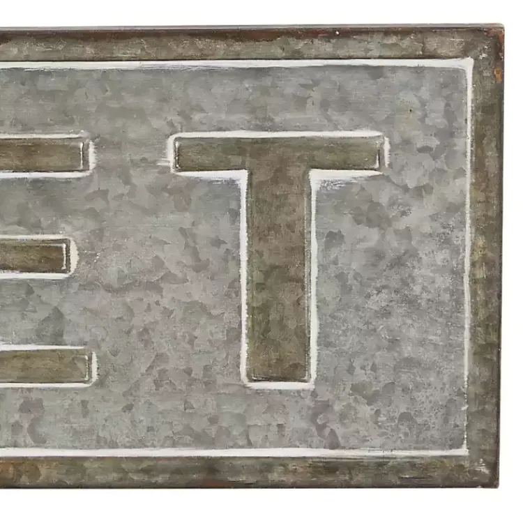 Kirklands Home Wall Quotes & Signs|Galvanized Iron Market Wall Sign Silver