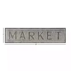 Kirklands Home Wall Quotes & Signs|Galvanized Iron Market Wall Sign Silver