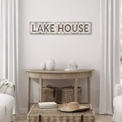 Kirklands Home Wall Quotes & Signs|Galvanized Metal Lake House Wall Sign