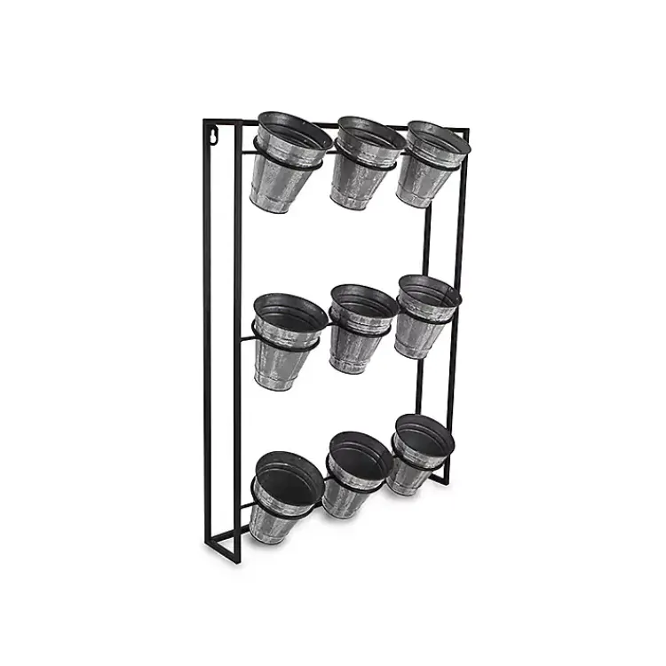 Kirklands Home Planters|Galvanized Wall Holder Planter Silver