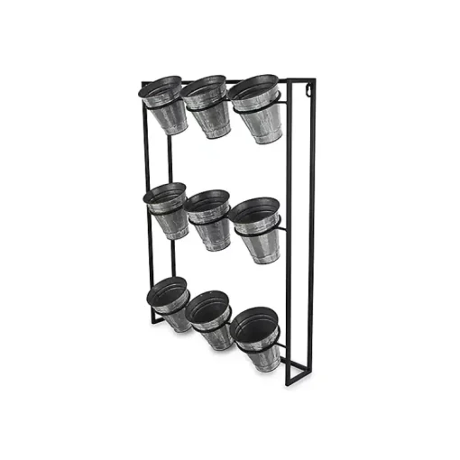 Kirklands Home Planters|Galvanized Wall Holder Planter Silver