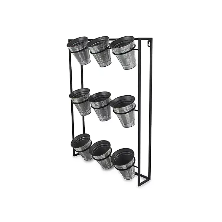 Kirklands Home Planters|Galvanized Wall Holder Planter Silver