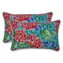 Kirklands Home Outdoor Cushions & Pillows|Garden Blooms Outdoor Lumbar Pillows, Set of 2 Multi