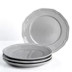 Kirklands Home Dinnerware|Gardner Scalloped Salad Plates, Set of 4 Gray