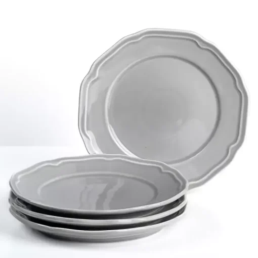 Kirklands Home Dinnerware|Gardner Scalloped Salad Plates, Set of 4 Gray