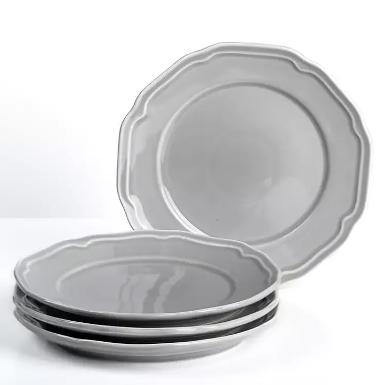 Kirklands Home Dinnerware|Gardner Scalloped Salad Plates, Set of 4 Gray