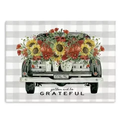 New Gather and Be Grateful Truck Canvas Art Print Fall