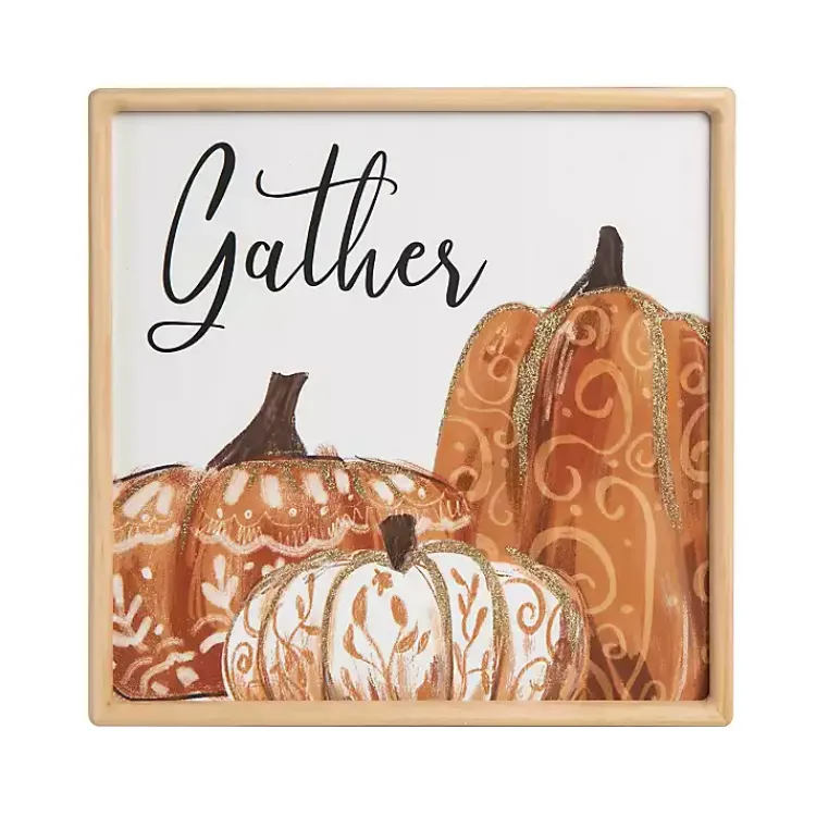 Online Gather Pumpkins Framed Wall Plaque Fall