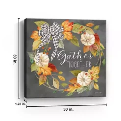 New Gather Together Black Wreath Canvas Art Print Fall