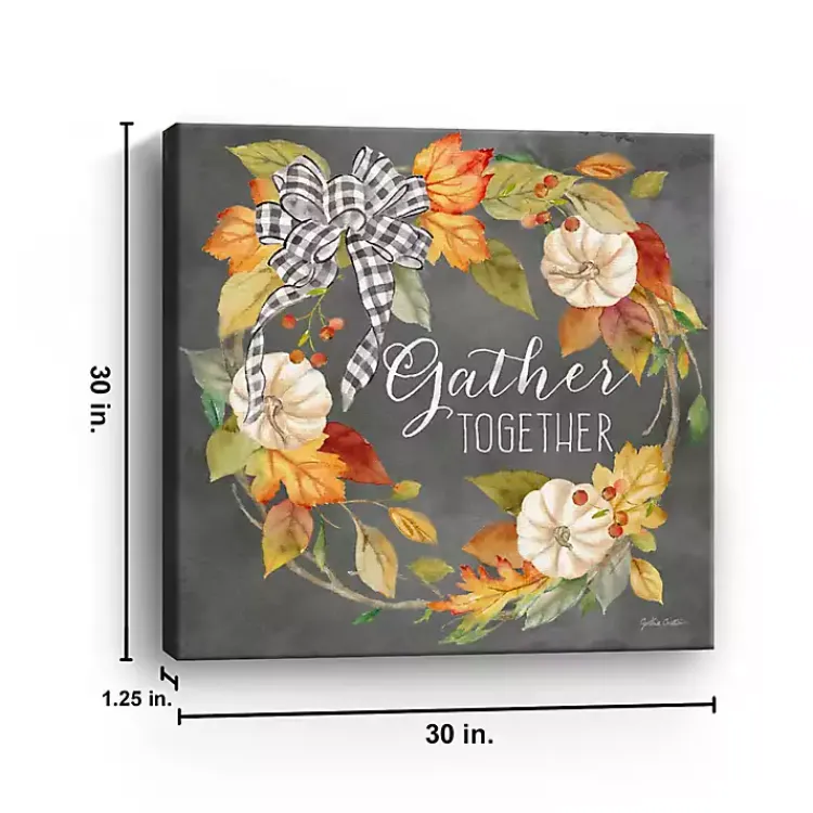New Gather Together Black Wreath Canvas Art Print Fall