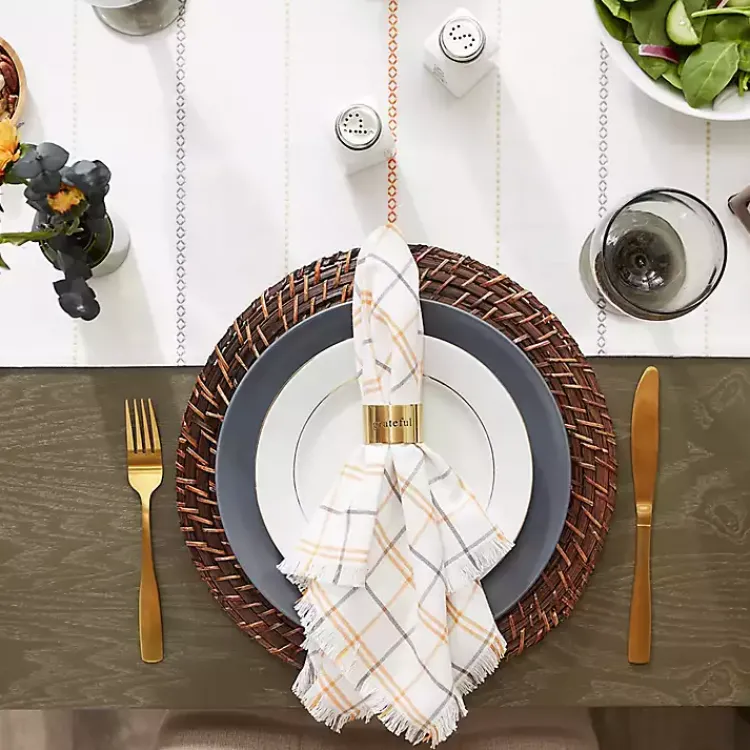 Kirklands Home Table Linens|Gather with Pumpkin Harvest Table Runner White