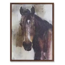 Kirklands Home Canvas Art|Gazing Horse Framed Cavnas Art Print Brown