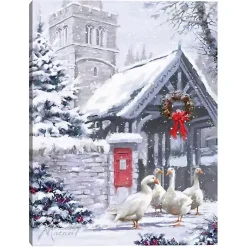 Geese Outside Church Christmas Wall Plaque Christmas Art & Wall Decor