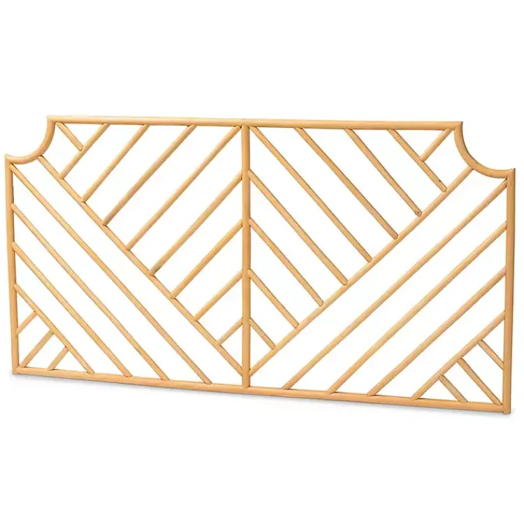 Kirklands Home Beds & Headboards|Geometric Weave Rat Queen Headboard Tan