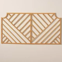 Kirklands Home Beds & Headboards|Geometric Weave Rat Queen Headboard Tan