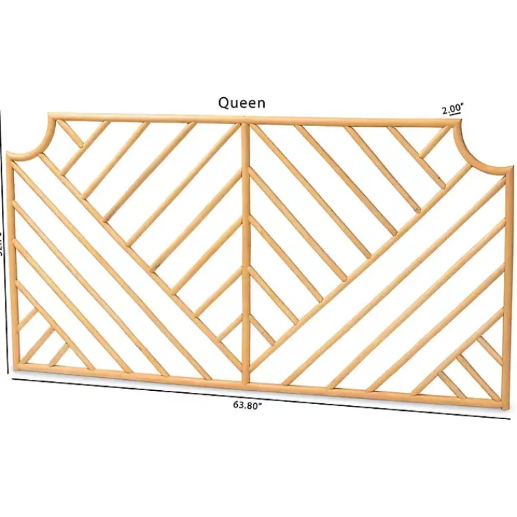 Kirklands Home Beds & Headboards|Geometric Weave Rat Queen Headboard Tan