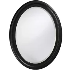 Kirklands Home Decorative Mirrors|George Ridged Oval Wall Mirror Black