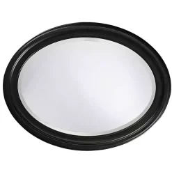 Kirklands Home Decorative Mirrors|George Ridged Oval Wall Mirror Black