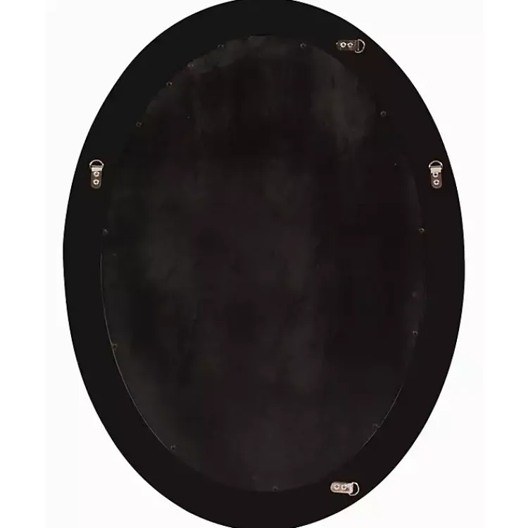 Kirklands Home Decorative Mirrors|George Ridged Oval Wall Mirror Black