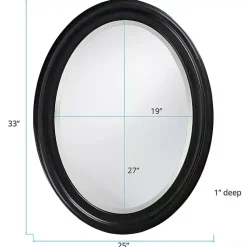 Kirklands Home Decorative Mirrors|George Ridged Oval Wall Mirror Black