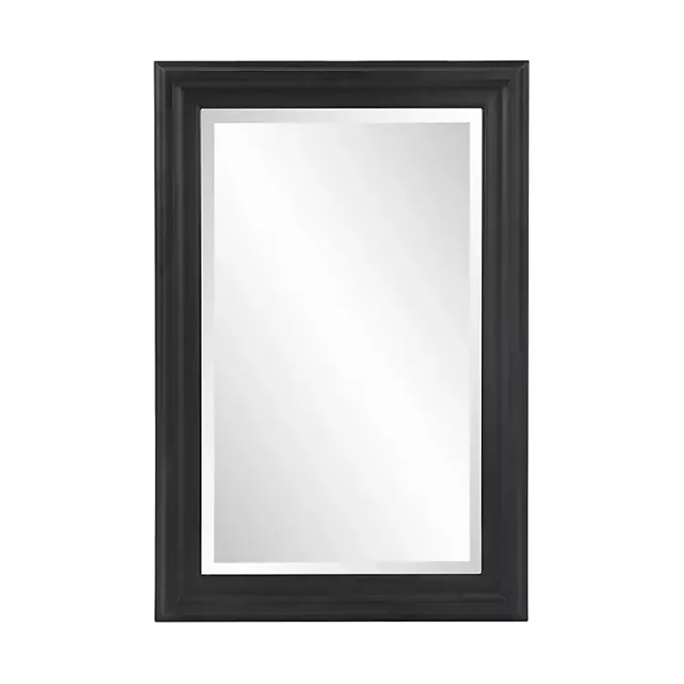Kirklands Home Decorative Mirrors|George Ridged Rectangular Wall Mirror Black