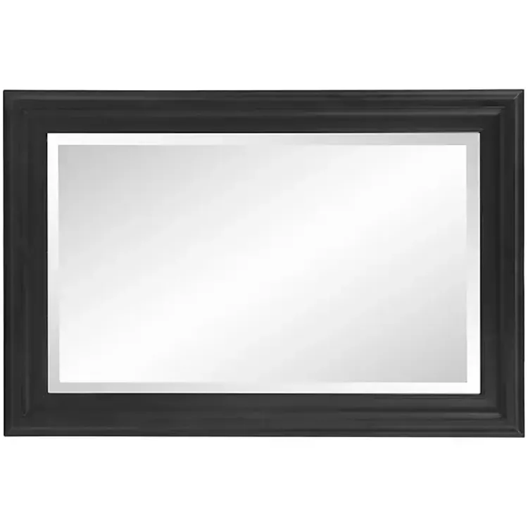 Kirklands Home Decorative Mirrors|George Ridged Rectangular Wall Mirror Black
