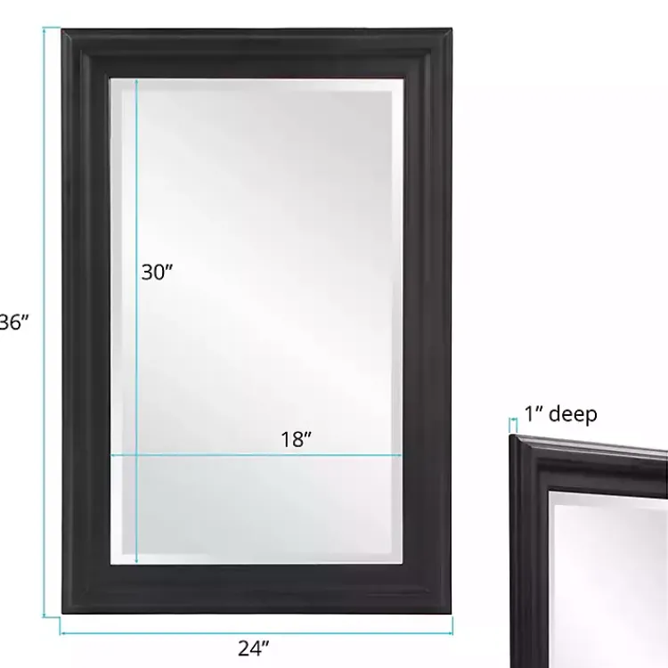 Kirklands Home Decorative Mirrors|George Ridged Rectangular Wall Mirror Black