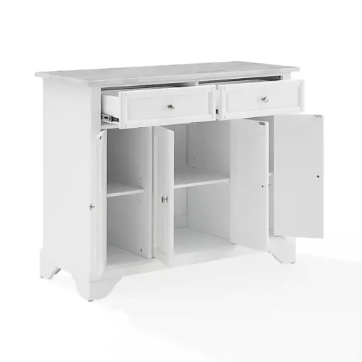 Kirklands Home Kitchen Islands & Bar Carts|Gia All Marble Kitchen Island White