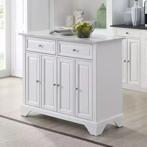 Kirklands Home Kitchen Islands & Bar Carts|Gia All Marble Kitchen Island White