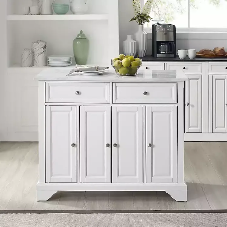 Kirklands Home Kitchen Islands & Bar Carts|Gia All Marble Kitchen Island White