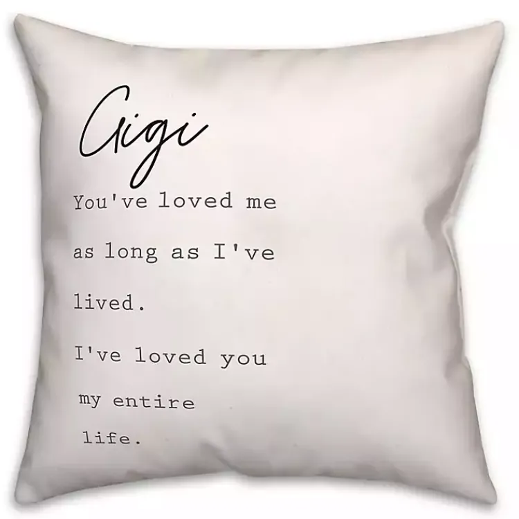 Clearance Gigi I've Loved You My Entire Life White Pillow Pillows