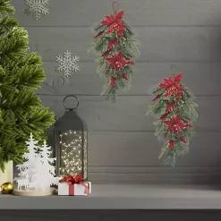 Hot Gilded Poinsettia Christmas Swag Christmas Wreaths