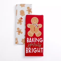 Kirklands Home Kitchen Accessories|Gingerbread Kitchen Towels, Set of 2