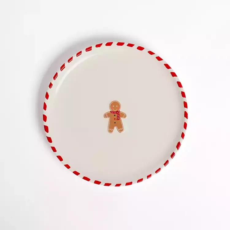Kirklands Home Dinnerware|Gingerbread Striped Rim Salad Plate