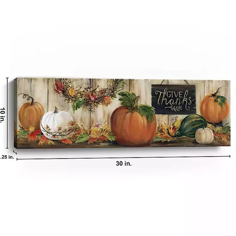 Sale Give Thanks Pumpkin Canvas Art Print Fall