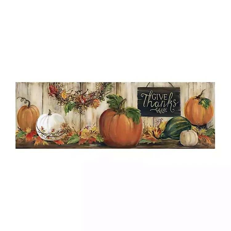 Hot Give Thanks Pumpkins Canvas Art Print Fall