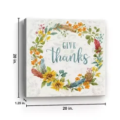 New Give Thanks Wreath Canvas Art Print Fall